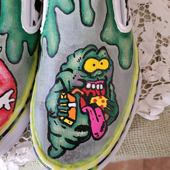 VANS hand painted π¨ Ghostbuster snickers. Size 7 - Picture 2 of 11